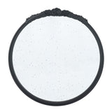 Bingley Rose Black Speckled Round Mirror 74cm hand Carved rose embellishment on the top arch