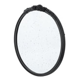 Bingley Rose Black Speckled Round Mirror 74cm hand Carved rose embellishment on the top arch