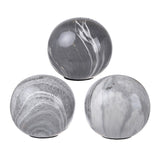 Set of 3 Grey Marbleized Balls. Decorative topper to a stack of magazines