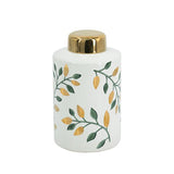 Botanical Lidded Jar 23.5cms tall. Whimsical display of botanical beauty. Perfect as a standalone accent.
