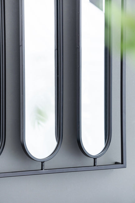 Swivel Black Metal Mirror Different angles from mirror bring a new dimension to any interior