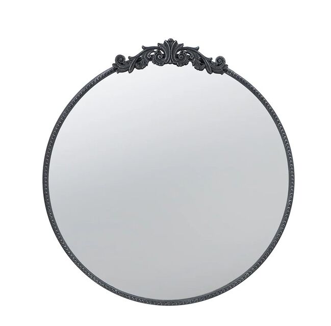 Baroque Black Round Mirror 76