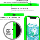 New Plain Neon Liquid Silicone Colorful Soft Case for iPhone 16 15 14 13 12 11 Pro Max Plus Fluorescent Microfiber Pink Cover - 45-Degree Angle