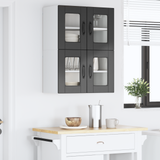 Wall Glass Cabinet PORTO 2 pcs Black 60 x 31 x 40 cm