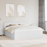 Bed Frame with Headboard White 180 x 200 cm Engineered Wood - Front View