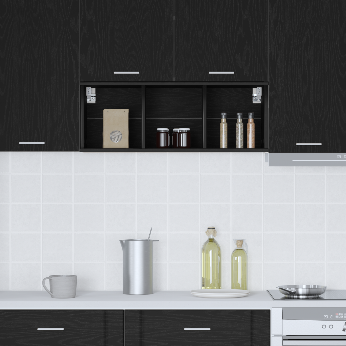 Hanging Cabinet Black Oak 30 x 29,5 x 80 cm Engineered Wood