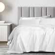 Royal Comfort 1200 Thread count Damask Stripe Cotton Blend sheet sets Queen White-1951134866385014785