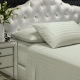 Royal Comfort 1200 Thread count Damask Stripe Cotton Blend sheet sets Queen Silver-1951134866833805312