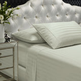 Royal Comfort 1200 Thread count Damask Stripe Cotton Blend sheet sets Queen Silver - Rear View