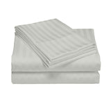 Royal Comfort 1200 Thread count Damask Stripe Cotton Blend sheet sets Queen Silver - Side View