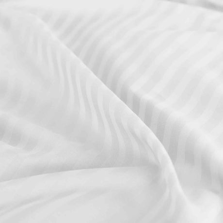 Royal Comfort 1200 Thread count Damask Stripe Cotton Blend sheet sets King White-1951134867056103427