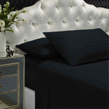 Royal Comfort 1200 Thread count Damask Stripe Cotton Blend sheet sets King Charcoal Grey-1951134867282595842