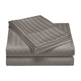 Royal Comfort 1200 Thread count Damask Stripe Cotton Blend Quilt Cover Sets Queen Charcoal Grey-1951134825171783683