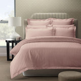 Royal Comfort 1200 Thread count Damask Stripe Cotton Blend Quilt Cover Sets Queen Blush-1951134825503133696