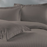 Royal Comfort 1200 Thread count Damask Stripe Cotton Blend Quilt Cover Sets King Charcoal Grey