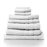 Royal Comfort Eden Egyptian Cotton 600 GSM 8 Piece Towel Pack White - Rear View