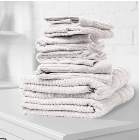 Royal Comfort Eden Egyptian Cotton 600 GSM 8 Piece Towel Pack White-1951134891118825473