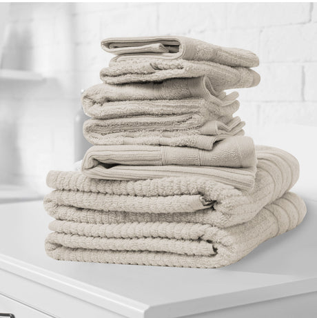 Royal Comfort Eden Egyptian Cotton 600 GSM 8 Piece Towel Pack Beige-1951134891450175489