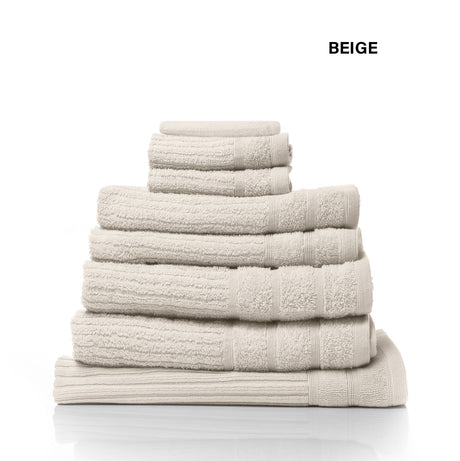 Royal Comfort Eden Egyptian Cotton 600 GSM 8 Piece Towel Pack Beige-1951134891450175492