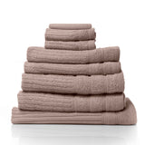 Royal Comfort Eden Egyptian Cotton 600 GSM 8 Piece Towel Pack Champagne Rose - Rear View