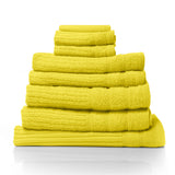 Royal Comfort Eden Egyptian Cotton 600 GSM 8 Piece Towel Pack Yellow - Rear View