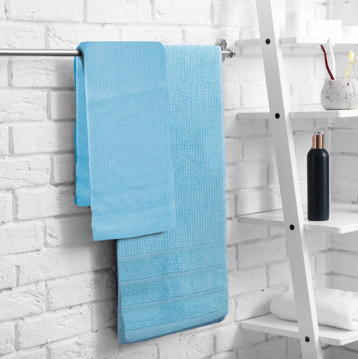 Royal Comfort Eden Egyptian Cotton 600 GSM 8 Piece Towel Pack Aqua-1951134892150624261