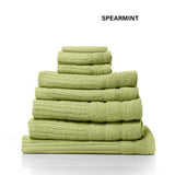 Royal Comfort Eden Egyptian Cotton 600 GSM 8 Piece Towel Pack Spearmint - Top-Down View