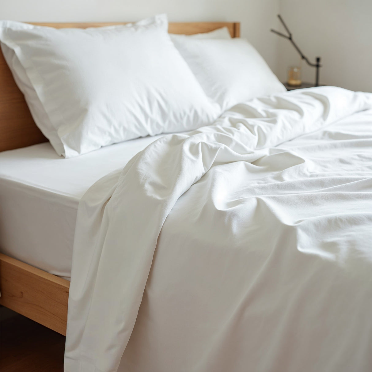 Royal Comfort 1500TC Cotton Rich Fitted 4 PC Sheet sets Queen White-1951134867957878786