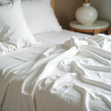 Royal Comfort 1500TC Cotton Rich Fitted 4 PC Sheet sets King White - Side View