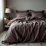 Royal Comfort 1500TC Cotton Rich Fitted 4 PC Sheet sets King Dusk Grey - Low Angle