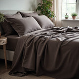 Royal Comfort 1500TC Cotton Rich Fitted 4 PC Sheet sets King Dusk Grey