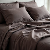 Royal Comfort 1500TC Cotton Rich Fitted 4 PC Sheet sets King Dusk Grey - Side View