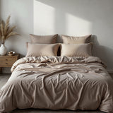 Royal Comfort 1500TC Cotton Rich Fitted 4 PC Sheet sets King Stone - Low Angle