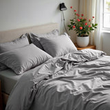 Royal Comfort 1500 TC Cotton Rich Fitted sheet 4 PC Set King-Indigo - Front View