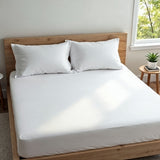 Royal Comfort 1500 TC Cotton Rich Fitted sheet 3 PC Set Double-White - Side View