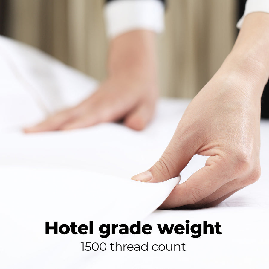 Royal Comfort 1500 TC Cotton Rich Fitted sheet 3 PC Set Double-White-1951134869153255429