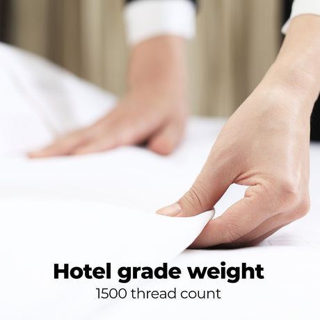 Royal Comfort 1500TC Cotton Rich Fitted sheet 3 PC Set Double-Stone-1951134869606240261
