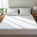 Royal Comfort 1500 TC Cotton Rich Fitted sheet 3 PC Set King-White - Close-Up Angle