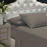 Royal Comfort 1200 Thread count Damask Stripe Cotton Blend sheet sets King Pewter-1951134870906474496