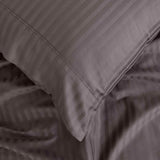 Royal Comfort 1200 Thread count Damask Stripe Cotton Blend sheet sets King Pewter - Top-Down View