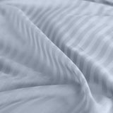 Royal Comfort 1200 Thread count Damask Stripe Cotton Blend sheet sets Queen Blue Fog - Top-Down View
