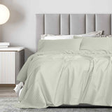 Royal Comfort 1200 Thread count Damask Stripe Cotton Blend sheet sets Queen Pebble