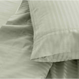 Royal Comfort 1200 Thread count Damask Stripe Cotton Blend sheet sets Queen Pebble - 45-Degree Angle
