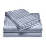 Royal Comfort 1200 Thread count Damask Stripe Cotton Blend Quilt Cover Sets Queen Blue Frog - Side View