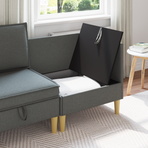 Corner Sofa with Storage Dark Grey Fabric