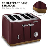 Morphy Richards Aspect 4-Slice Toaster - Maroon with Cork-Effect Trim