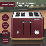 Morphy Richards Aspect 4-Slice Toaster - Maroon with Cork-Effect Trim - Extra Image