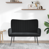 Two Seater Sofa Black 115 x 61 x 87 cm Velvet - Side View