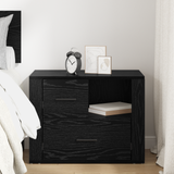 Bedside Cabinet Black Oak 35 x 60 x 50 cm Engineered Wood - Top-Down View