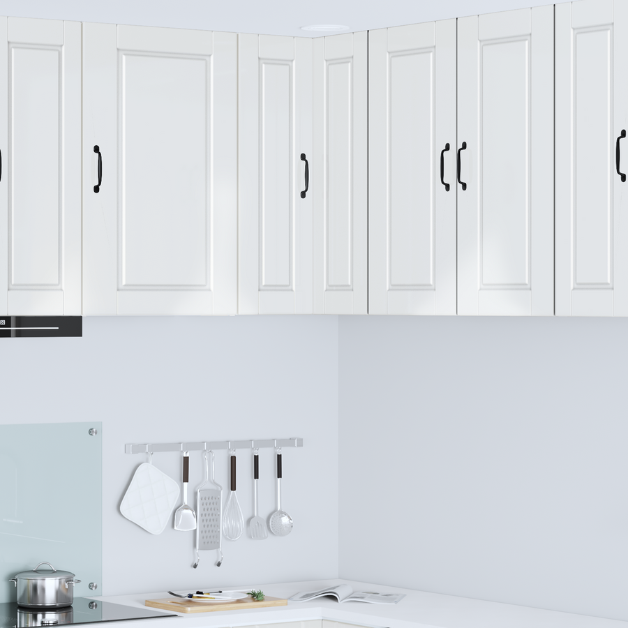 Wall Corner Cabinet PORTO High Gloss White 57 x 57 x 80 cm
